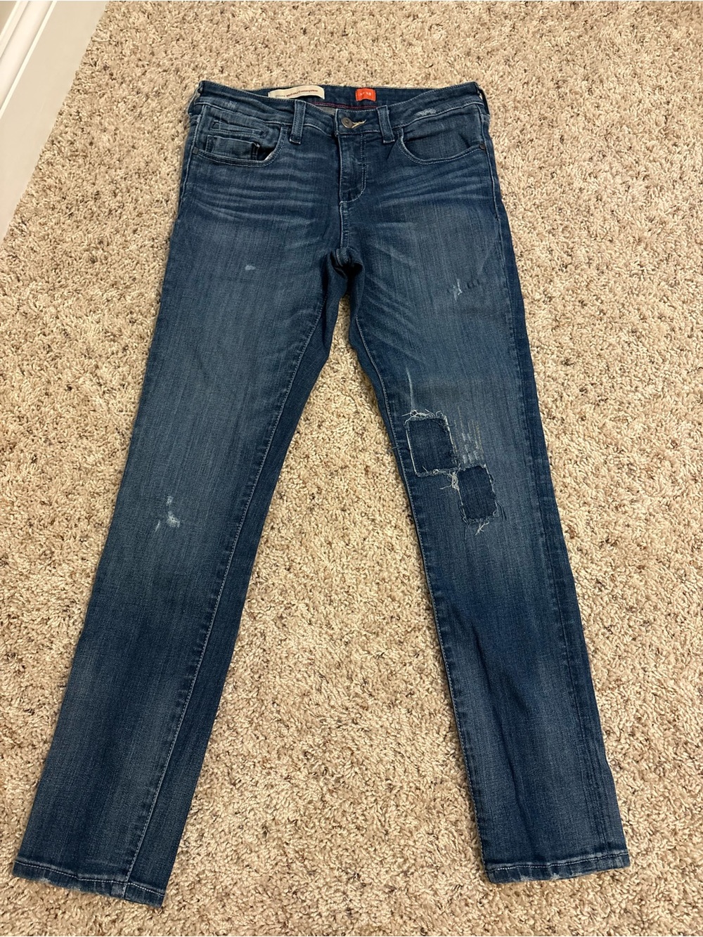 PILCRO Dark Wash Slim Straight Denim Stretch Jeans Size 28 (Anthropologie) EUC